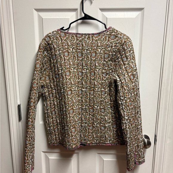 NATURAL LIFE Floral Quilted Blazer with Pink Trim - Picture 3 of 3